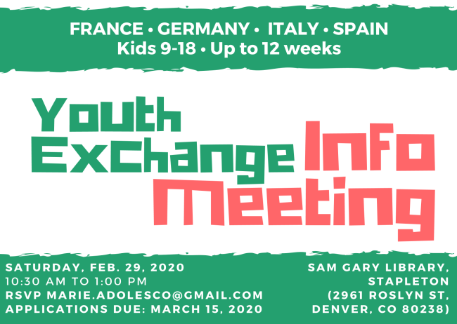 Youth Exchange Info Meeting Flyer
