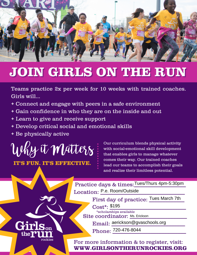 girls on the run registration flyer